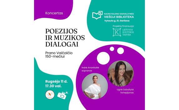 Poezijos ir muzikos dialogai: Prano Vaičaičio 150-mečiui