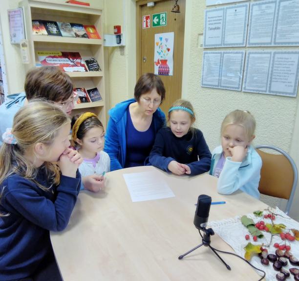 Knygos įgarsinimo edukacija Rokų bibliotekoje