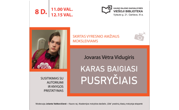 Jovaras Vėtra Vidugiris: knygos „Karas baigiasi pusryčiais“ pristatymas