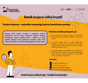 Nauja valstybės finansuojama paslauga „Krypties kompasas“